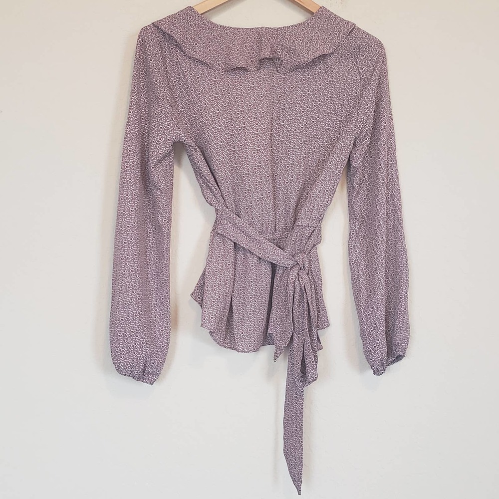 Max Studio Ruffle Front Faux Wrap Top - Picture 3 of 11